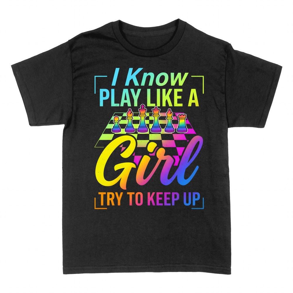 T-shirts: Play Like a Girl - Chess