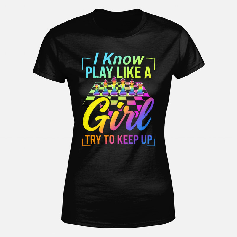 T-shirts: Play Like a Girl - Chess