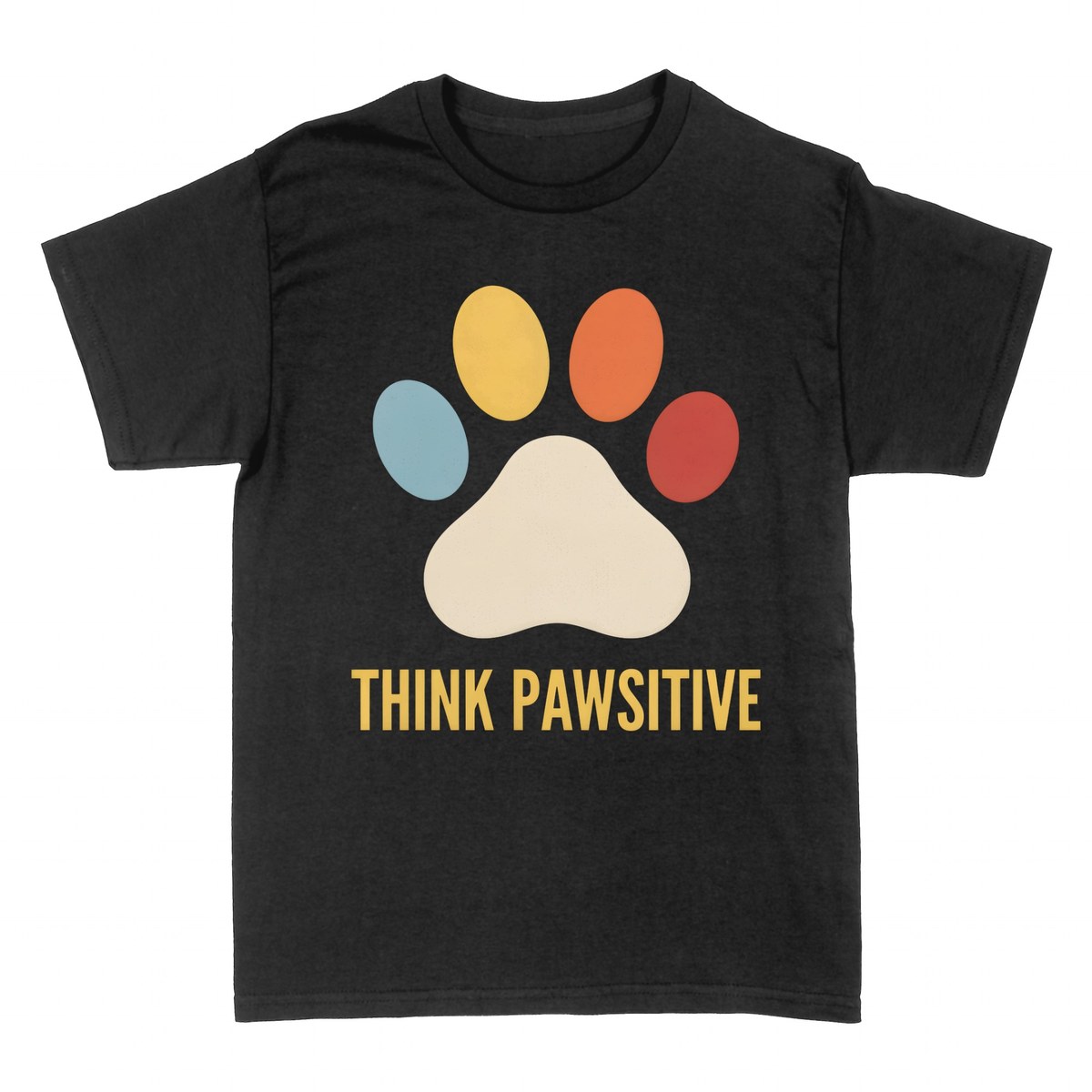 T-shirts: Think Pawsitive Colorful Paw Print
