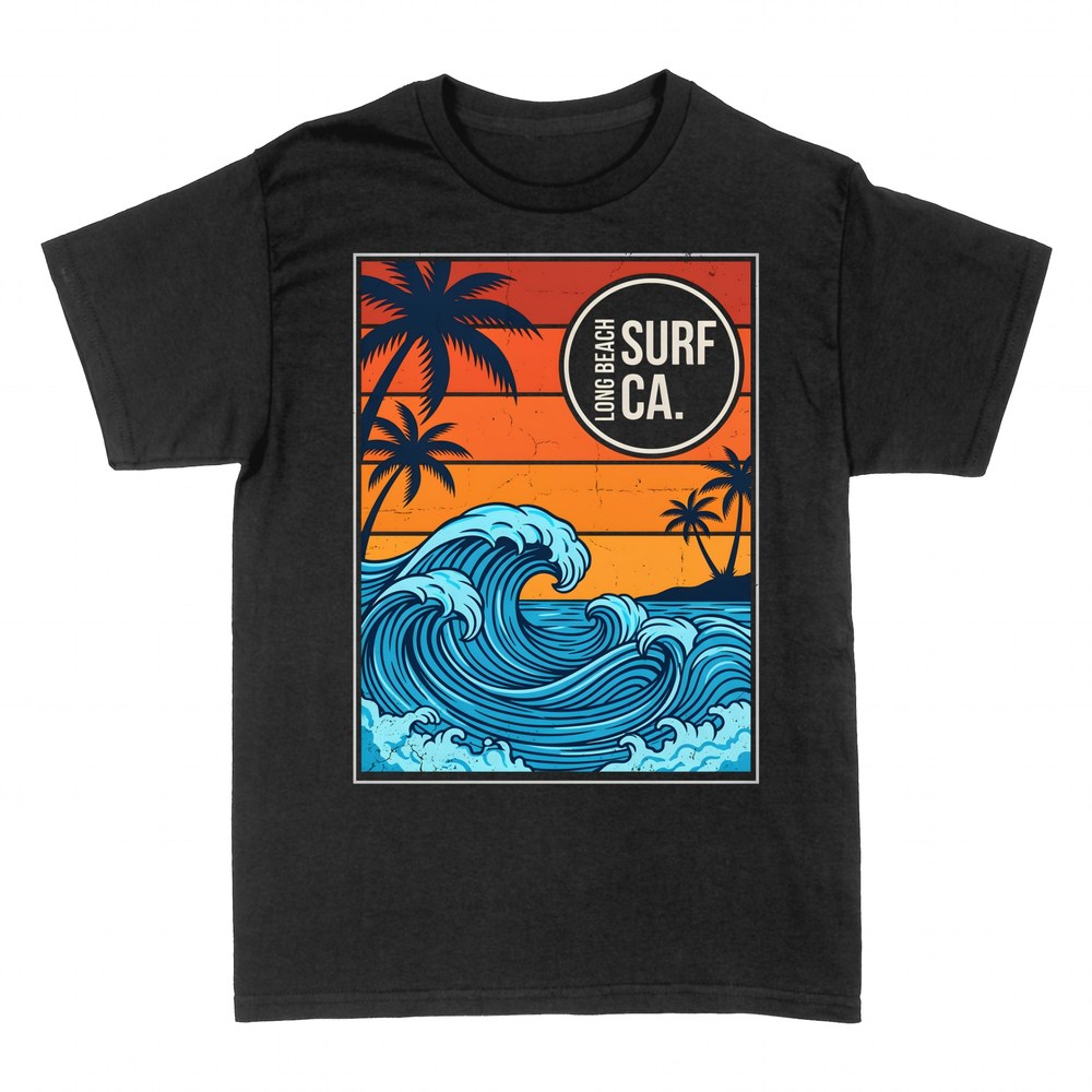 T-shirts: Long Beach Surf CA Vintage Badge