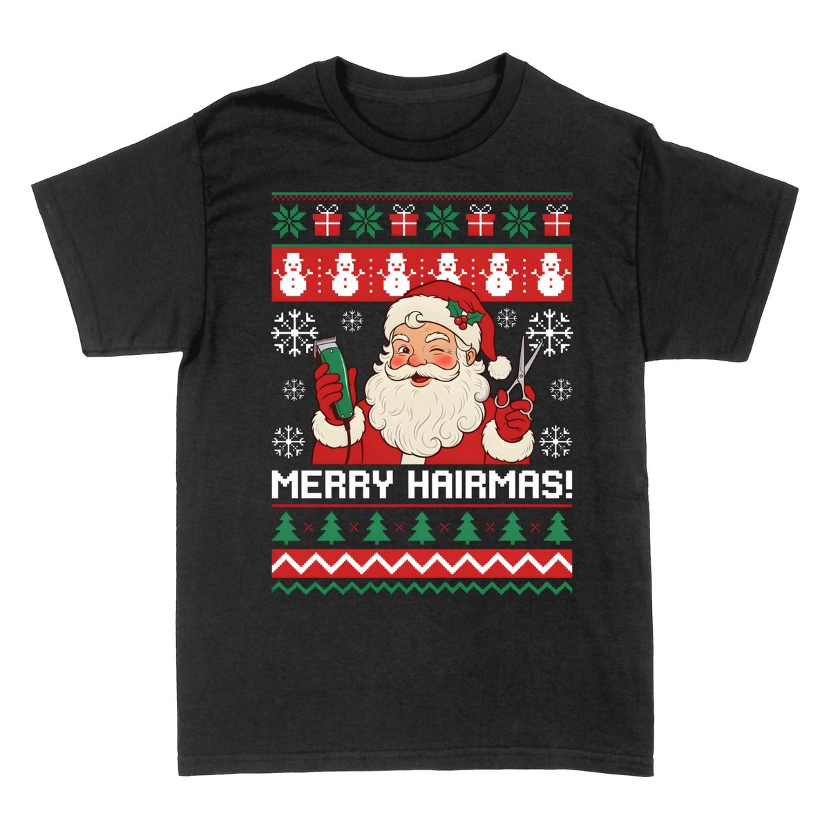 T-shirts: Merry Hairmas Barber Santa