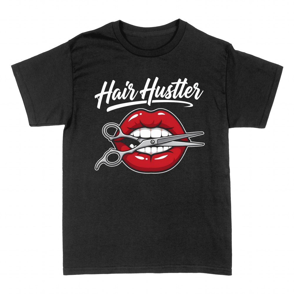 T-shirts: Hair Hustler - Scissors & Lips