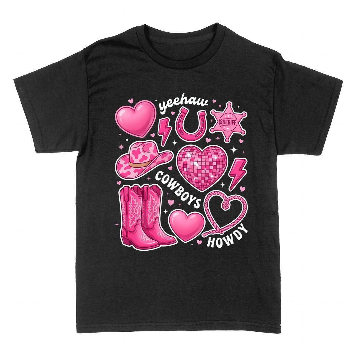 T-shirts: Yeehaw Cowgirl Pink Western Sticker Art