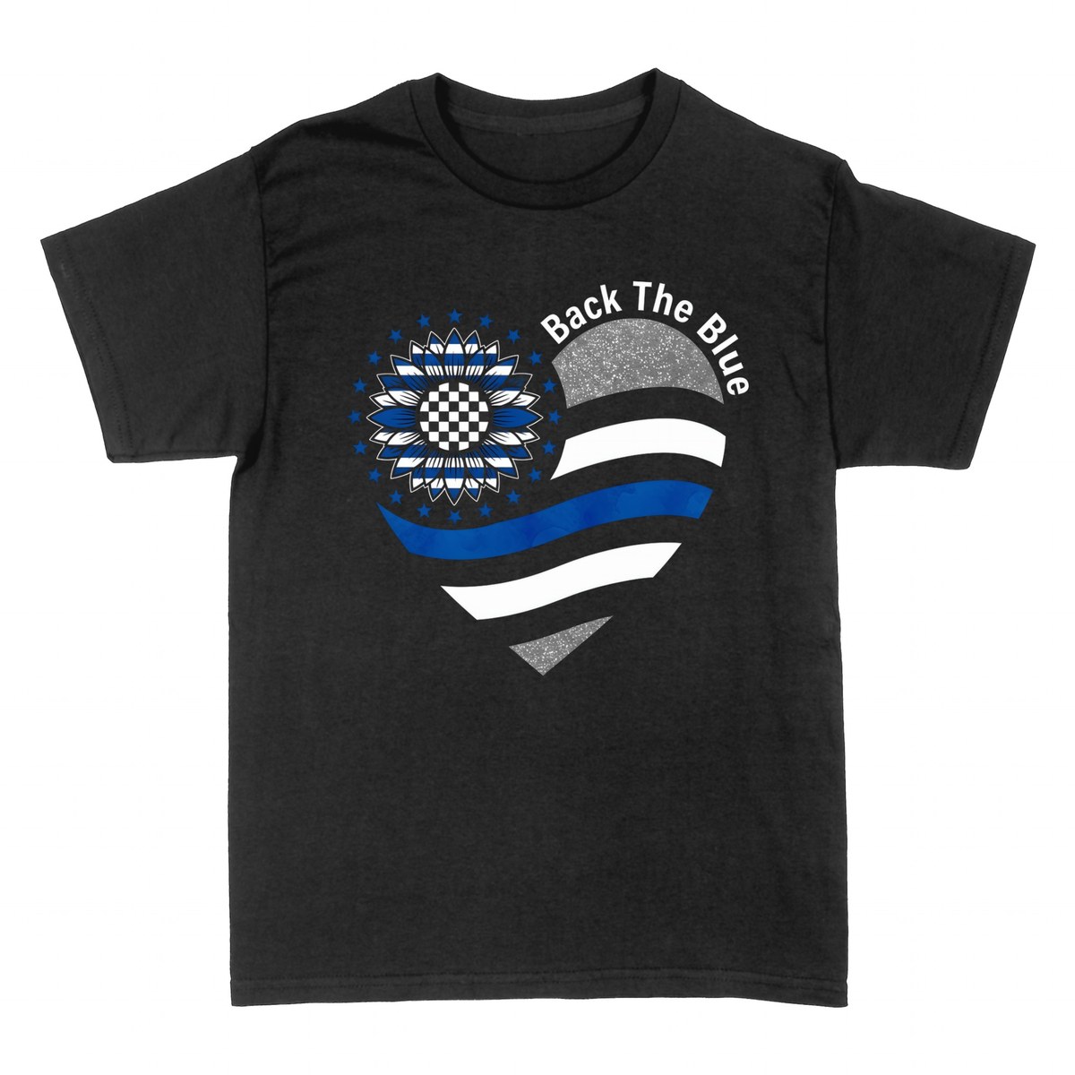 T-shirts: Back The Blue Thin Blue Line Sunflower Heart