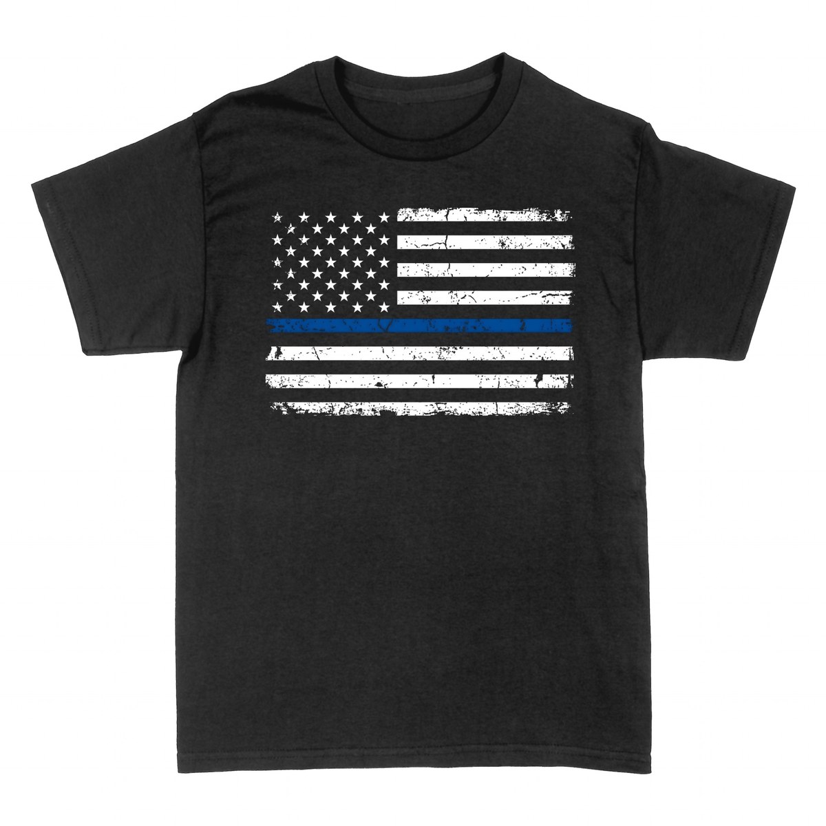 T-shirts: Thin Blue Line Distressed Flag