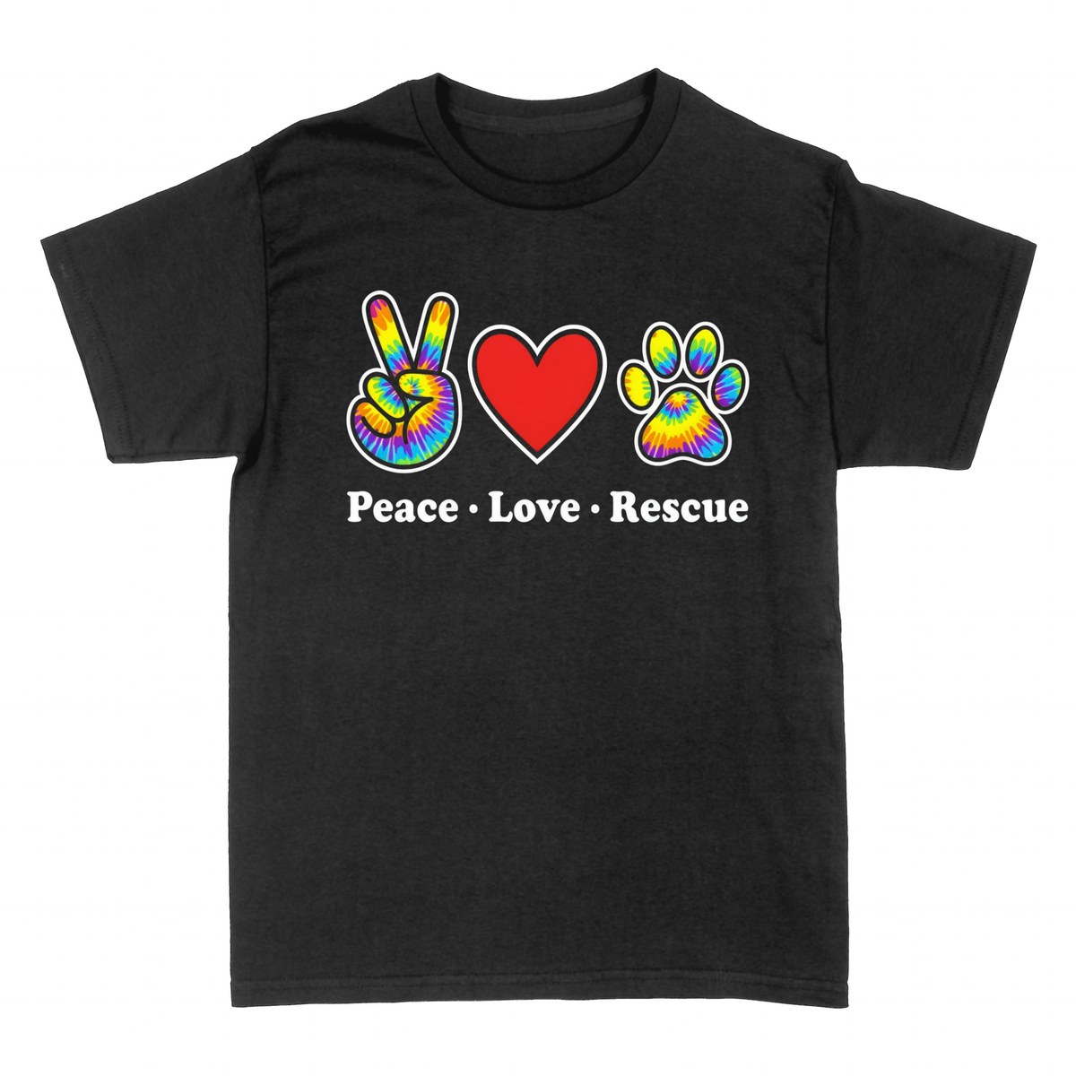 T-shirts: Peace Love Rescue Dog