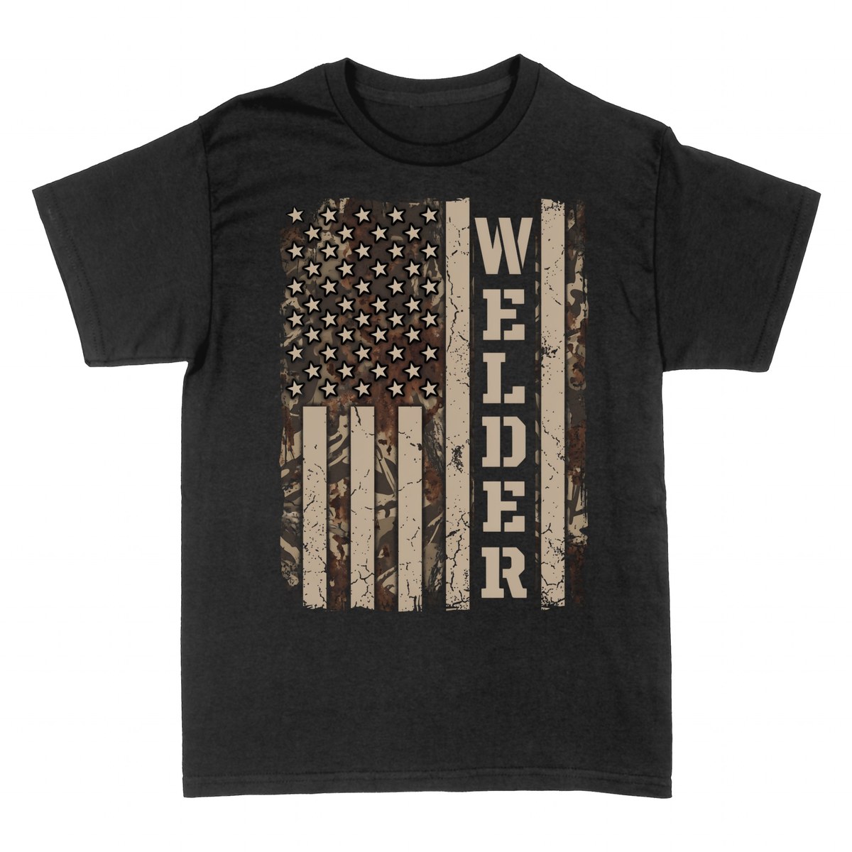 T-shirts: Welder American Flag Distressed
