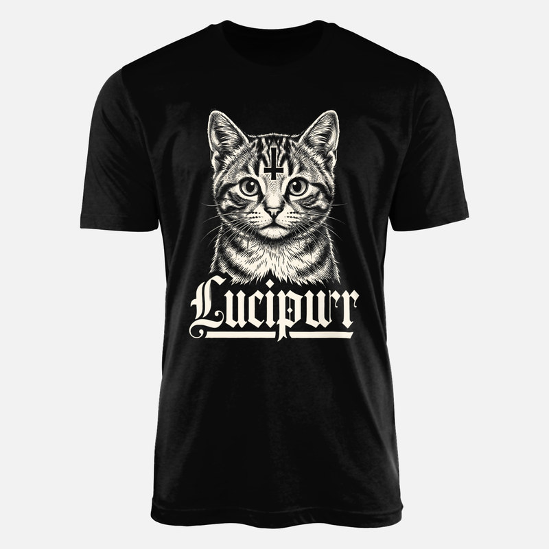 T-shirts: Lucipurr Inverted Cross Cat