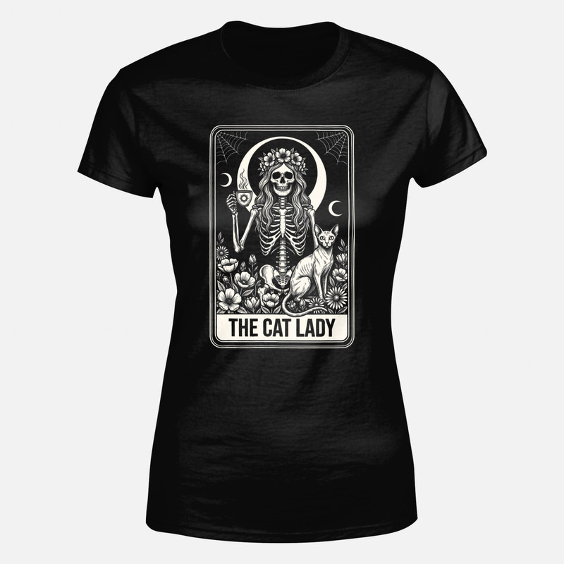 T-shirts: The Cat Lady Tarot Skeleton