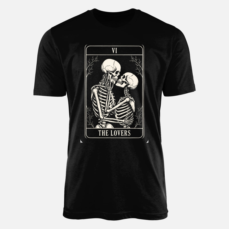 T-shirts: The Lovers Skeleton Tarot Card
