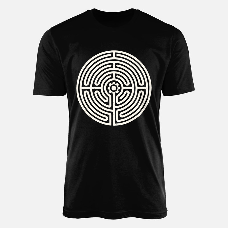 T-shirts: Circular Chartres Labyrinth with Center Flower