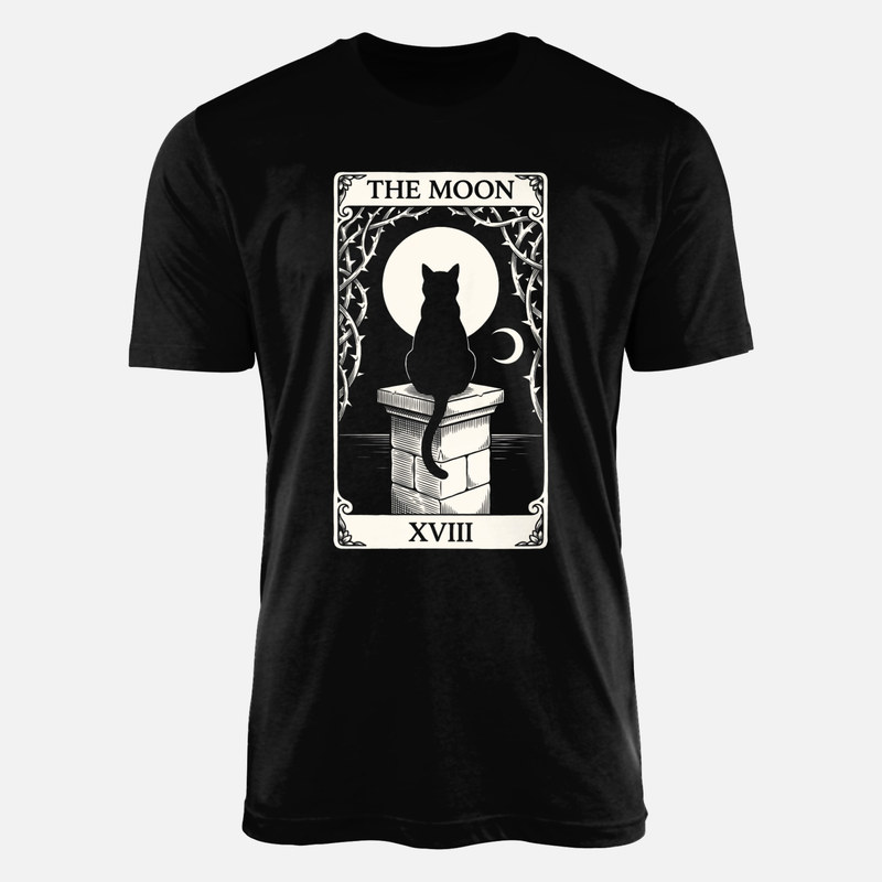 T-shirts: The Moon XVIII Black Cat Tarot