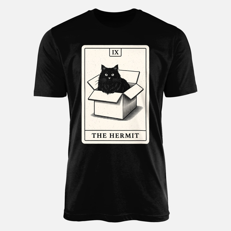 T-shirts: The Hermit Tarot Black Cat in Box