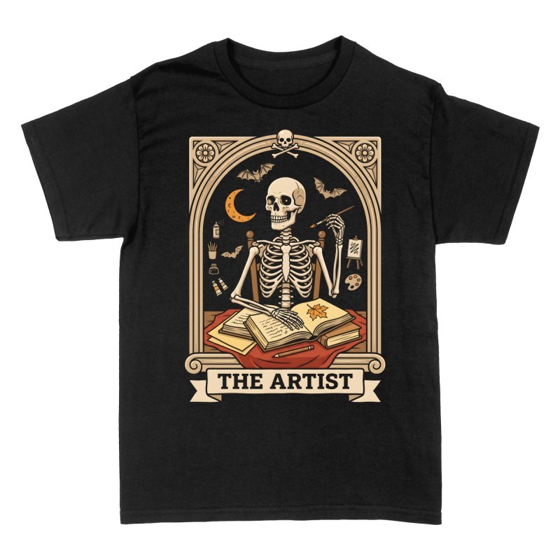 T-shirts: The Artist Skeleton Tarot Card