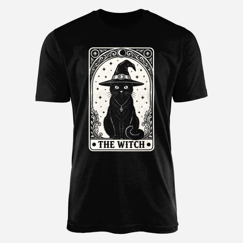 T-shirts: The Witch Black Cat Tarot Card