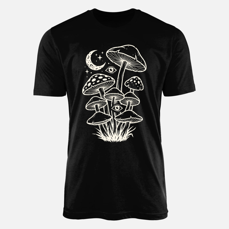 T-shirts: Mystic Mushrooms with Eyes &amp; Moon
