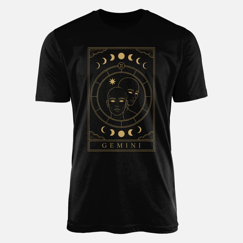 T-shirts: Gemini Zodiac Tarot Card