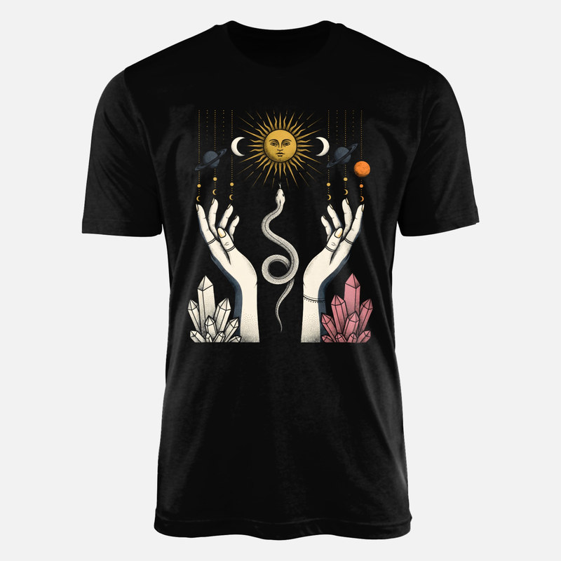 T-shirts: Mystic Hands with Sun &amp; Snake
