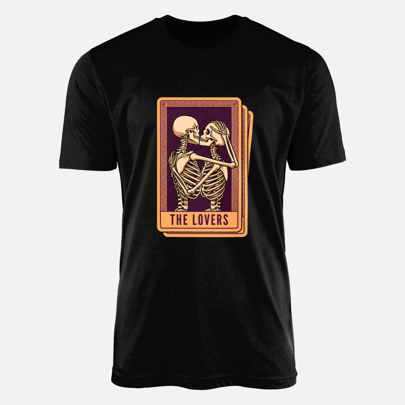 T-shirts: The Lovers Skeleton Tarot Card