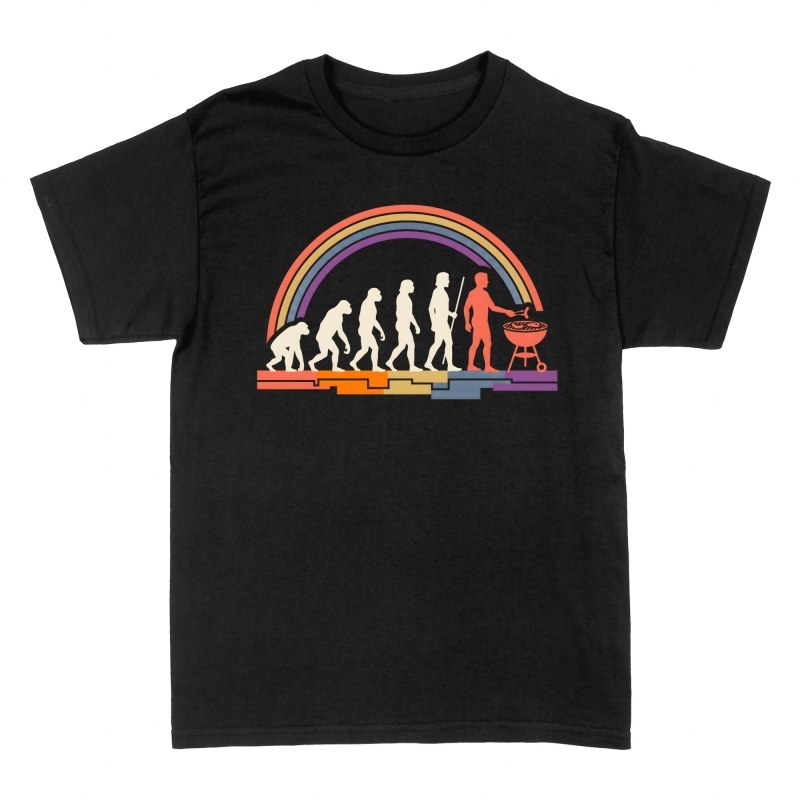 T-shirts: Human BBQ Evolution Retro Silhouette