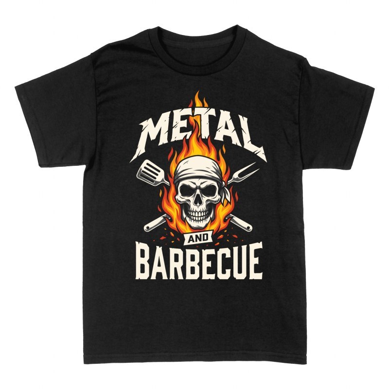 T-shirts: Metal and Barbecue Skull