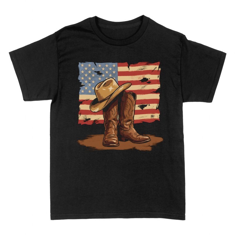 T-shirts: Patriotic Cowboy Boots and Hat