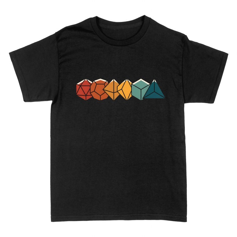 T-shirts: Retro Polyhedral RPG Dice Lineup