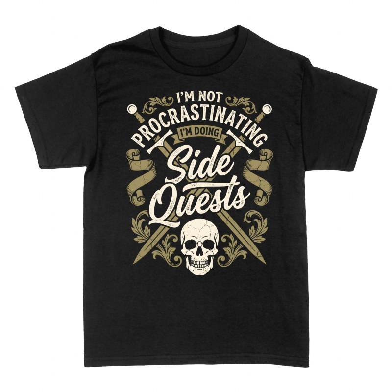 T-shirts: Doing Side Quests Gamer Skull