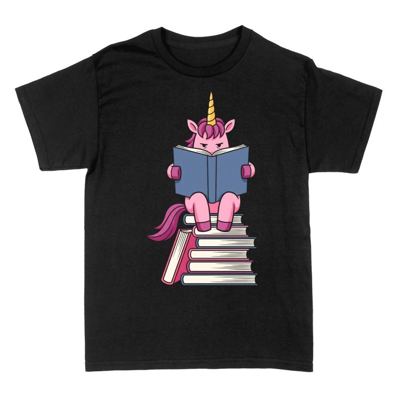 T-shirts: Reading Unicorn on Stack of Books