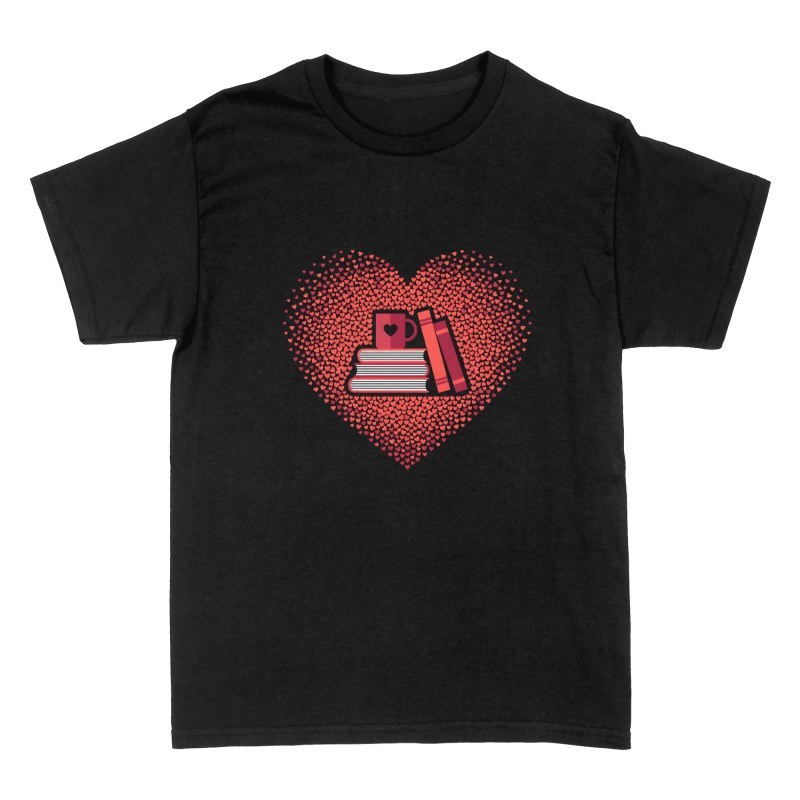 T-shirts: Heart Book Stack & Coffee