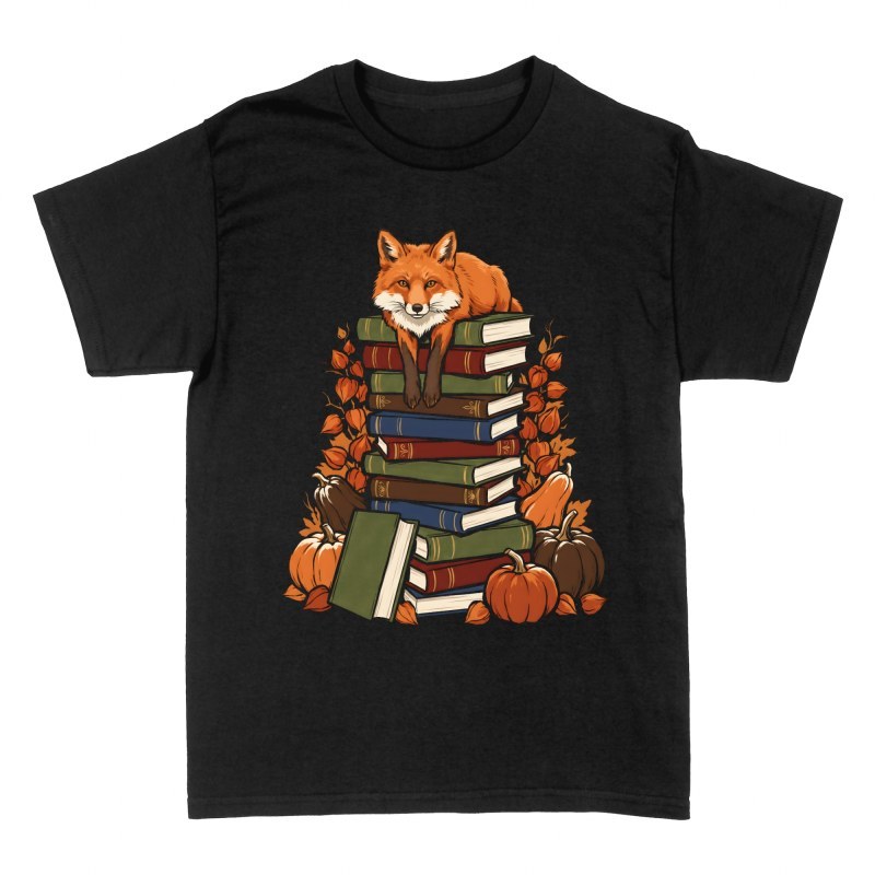 T-shirts: Fox on Books and Autumn Pumpkins