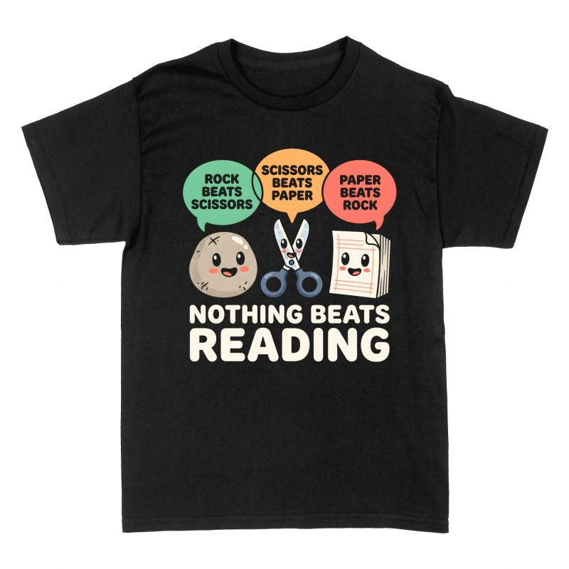 T-shirts: Nothing Beats Reading Cute Rock Paper Scissors