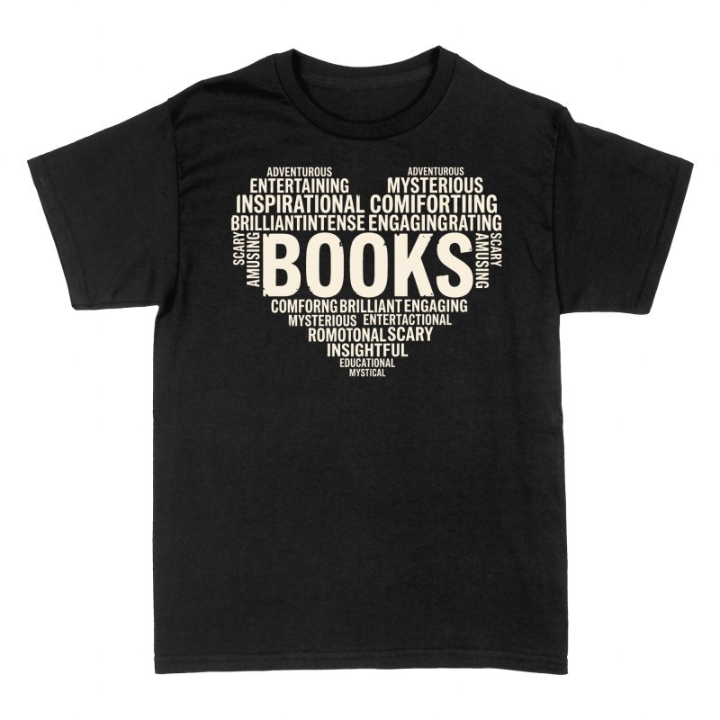 T-shirts: Books Word Art Heart