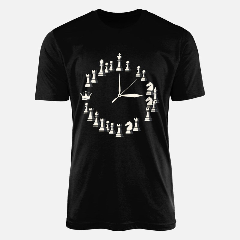 T-shirts: Chess Pieces Clock Dial