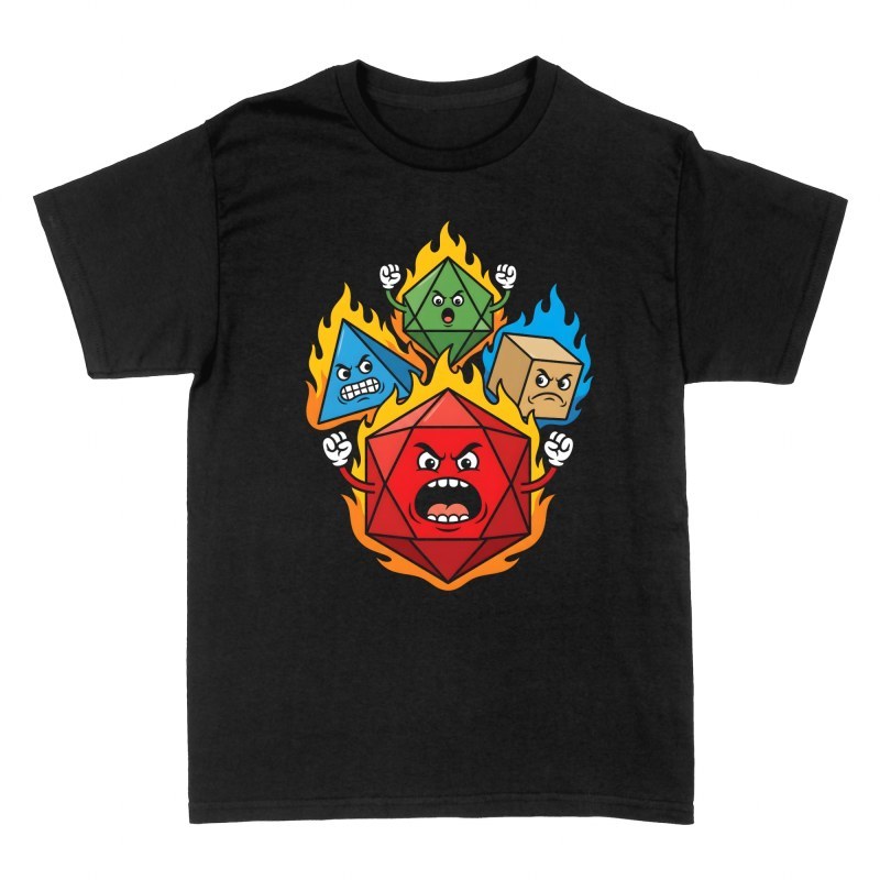 T-shirts: Angry Flaming RPG Dice