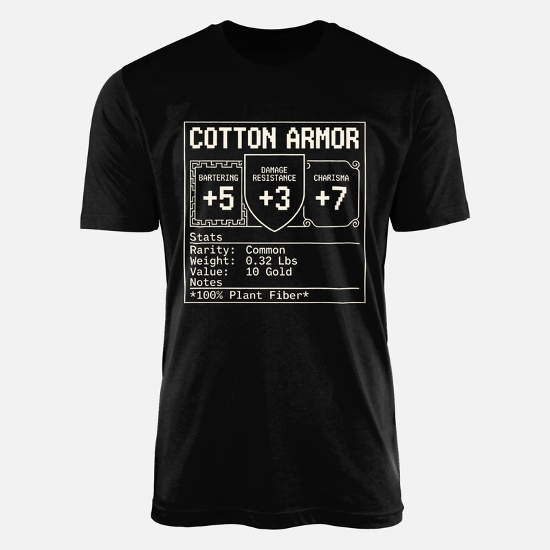 T-shirts: Cotton Armor RPG Stats