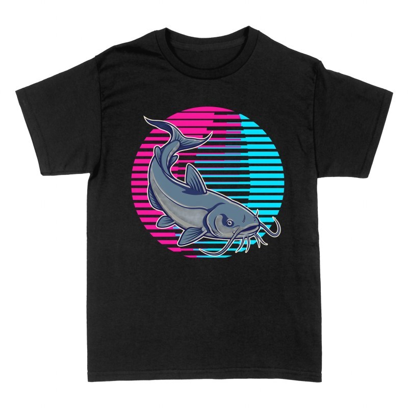 T-shirts: Retro Synthwave Catfish