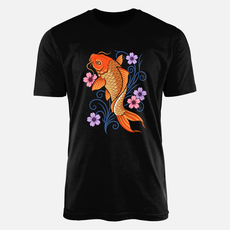 T-shirts: Japanese Koi Fish with Cherry Blossoms
