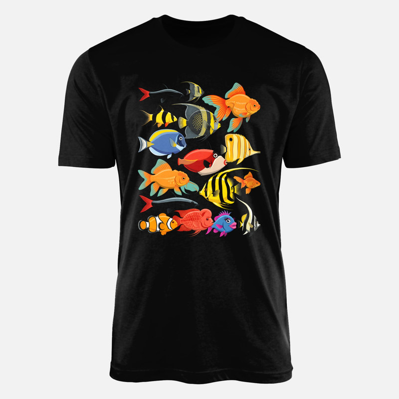 T-shirts: Tropical Aquarium Fish Pattern