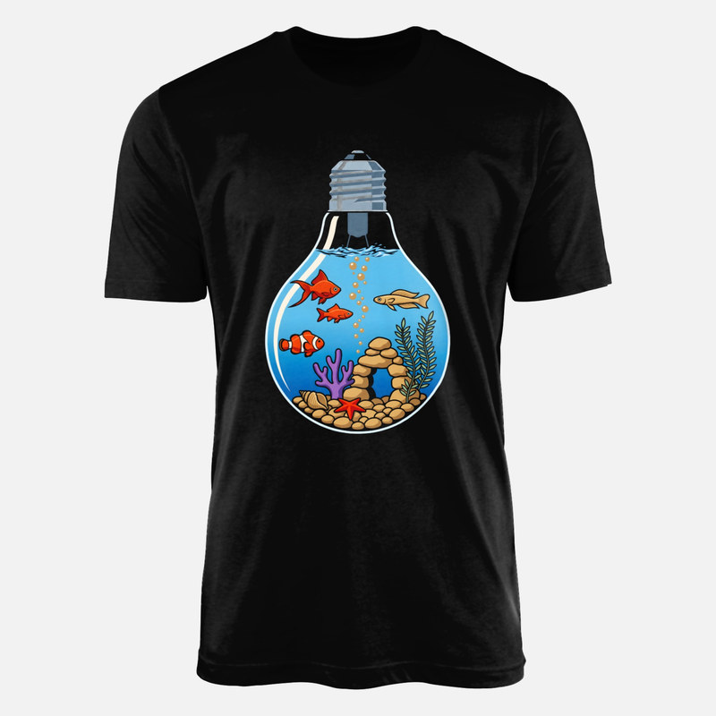 T-shirts: Lightbulb Aquarium with Tropical Fish