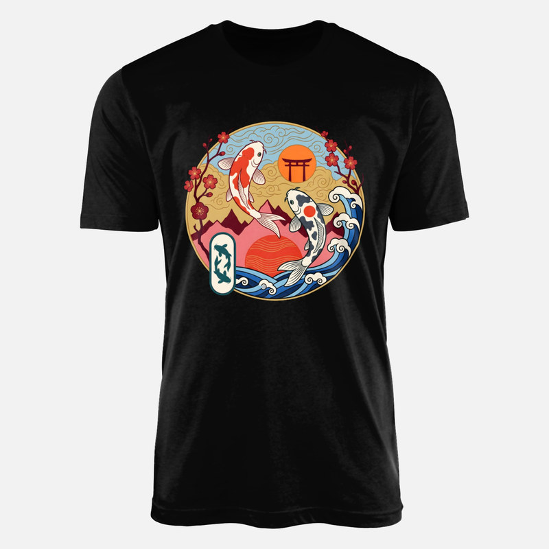 T-shirts: Japanese Koi Fish Torii Gate