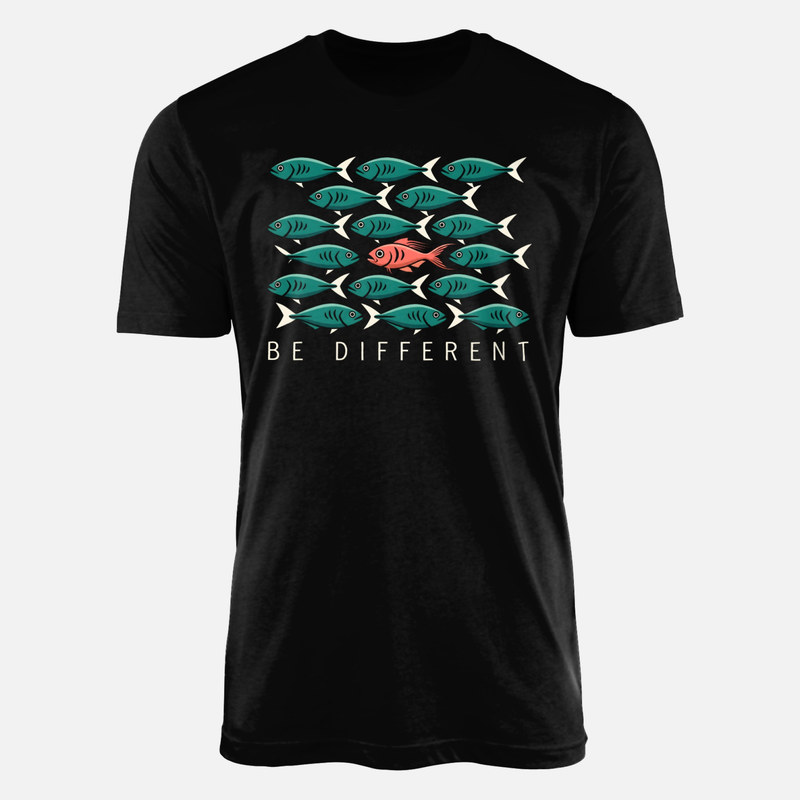 T-shirts: Be Different Swimming Fish