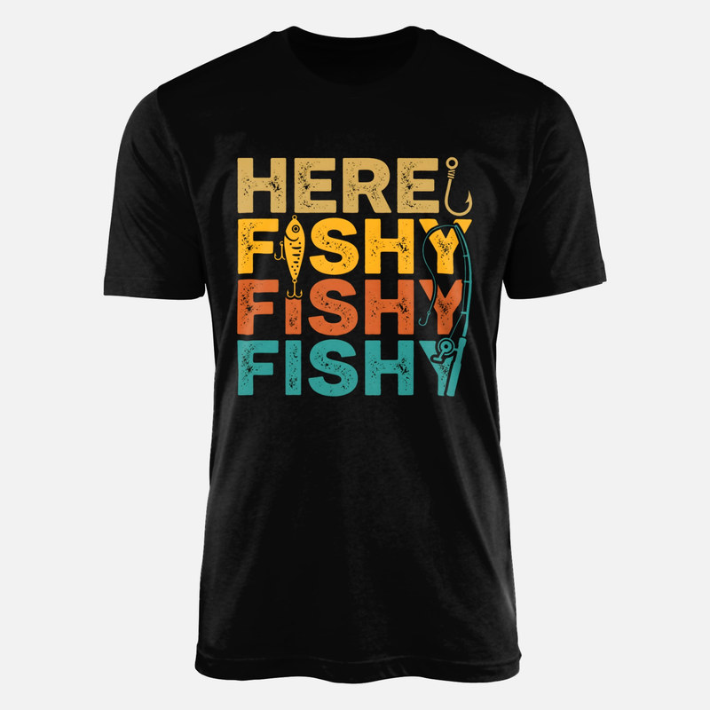 T-shirts: Here Fishy Fishy Fishy Retro Fishing