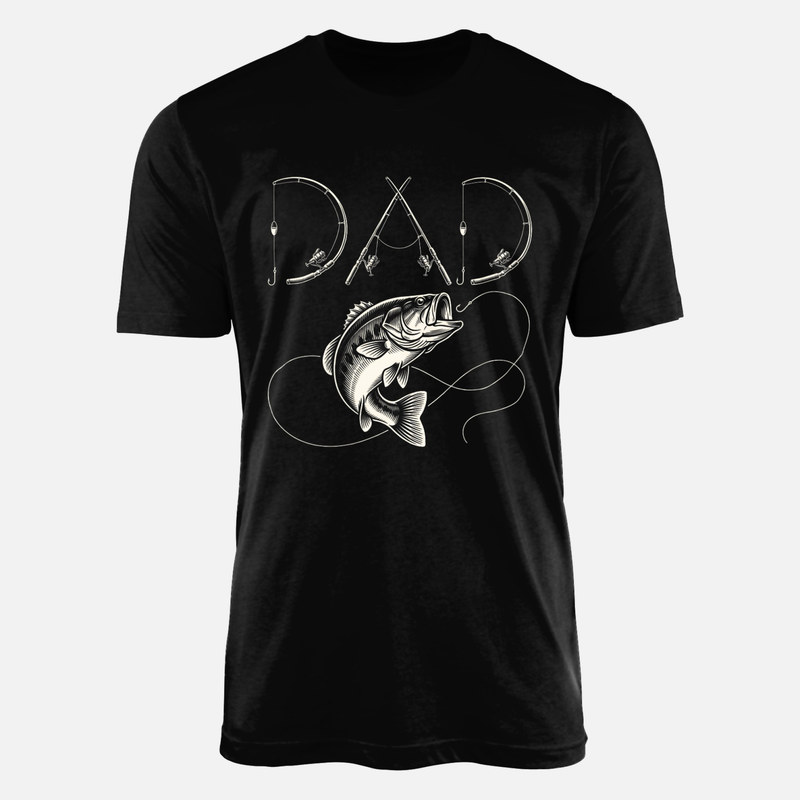 T-shirts: Dad Fishing Rods and Jumping Bass