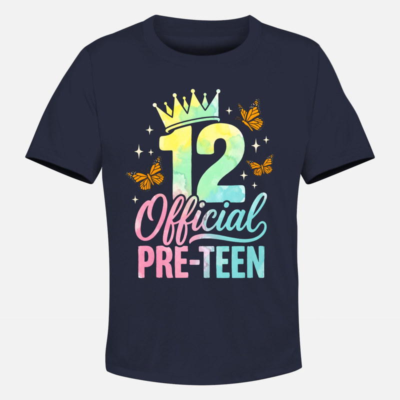 T-shirts: 12 Official Pre-Teen with Crown &amp; Butterflies