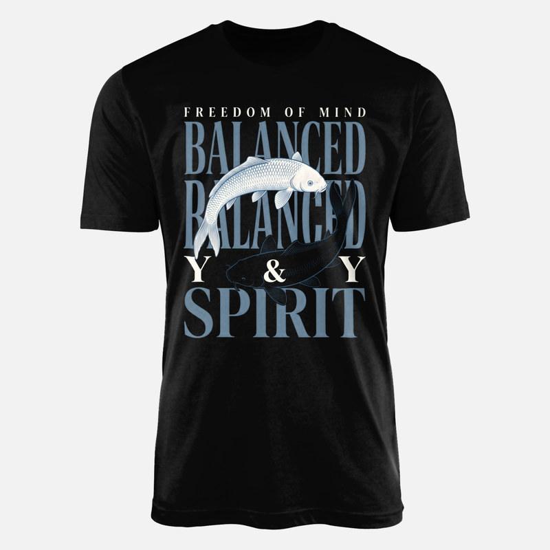 T-shirts: Yin Yang Koi Fish Freedom of Mind