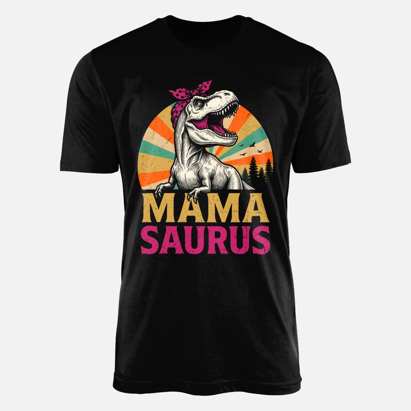 T-shirts: Mama Saurus Retro T-Rex with Bow