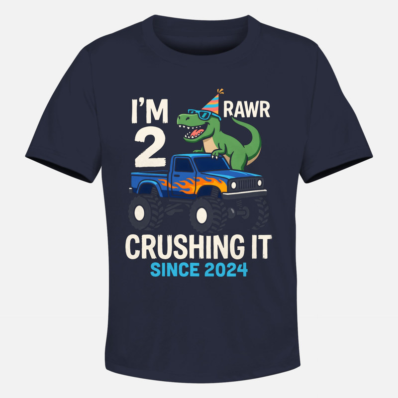 T-shirts: I'm 2 Rawr Crushing It Monster Truck Dino