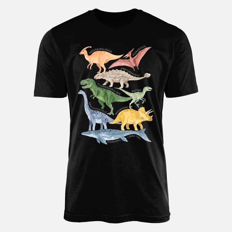 T-shirts: Watercolor Dinosaurs Guide