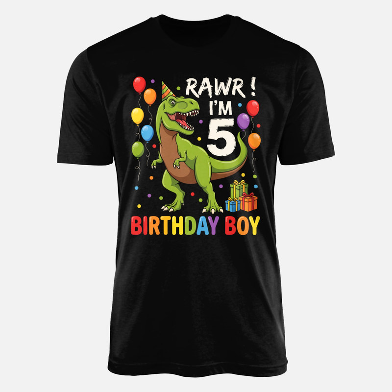 T-shirts: Rawr I'm 5 Birthday Boy Dinosaur